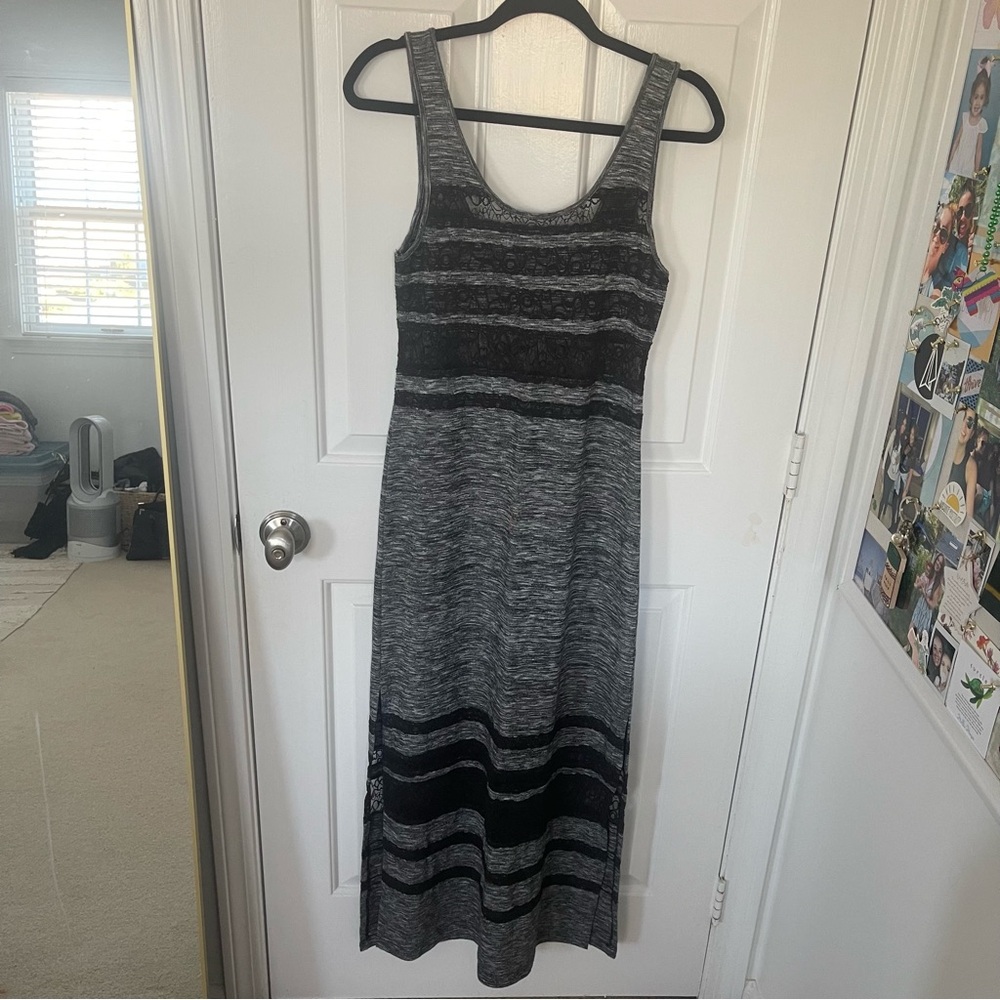 NWOT Free People black and grey maxi dress - Picture 2 of 13